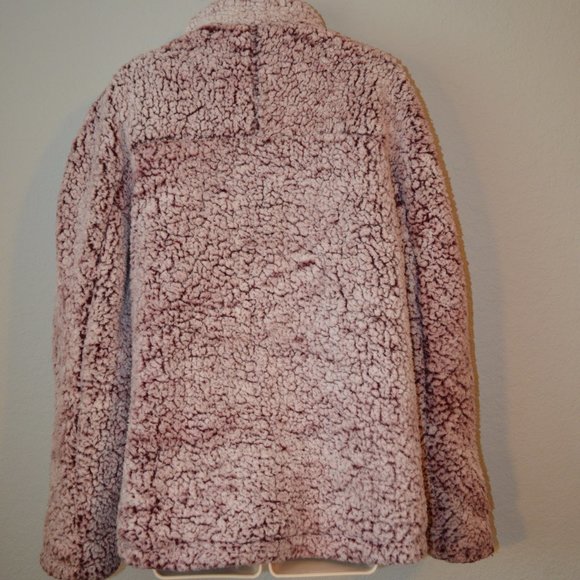 Sz L Altar’d State Maroon Zip Wubby Teddy Pullover - Picture 8 of 10